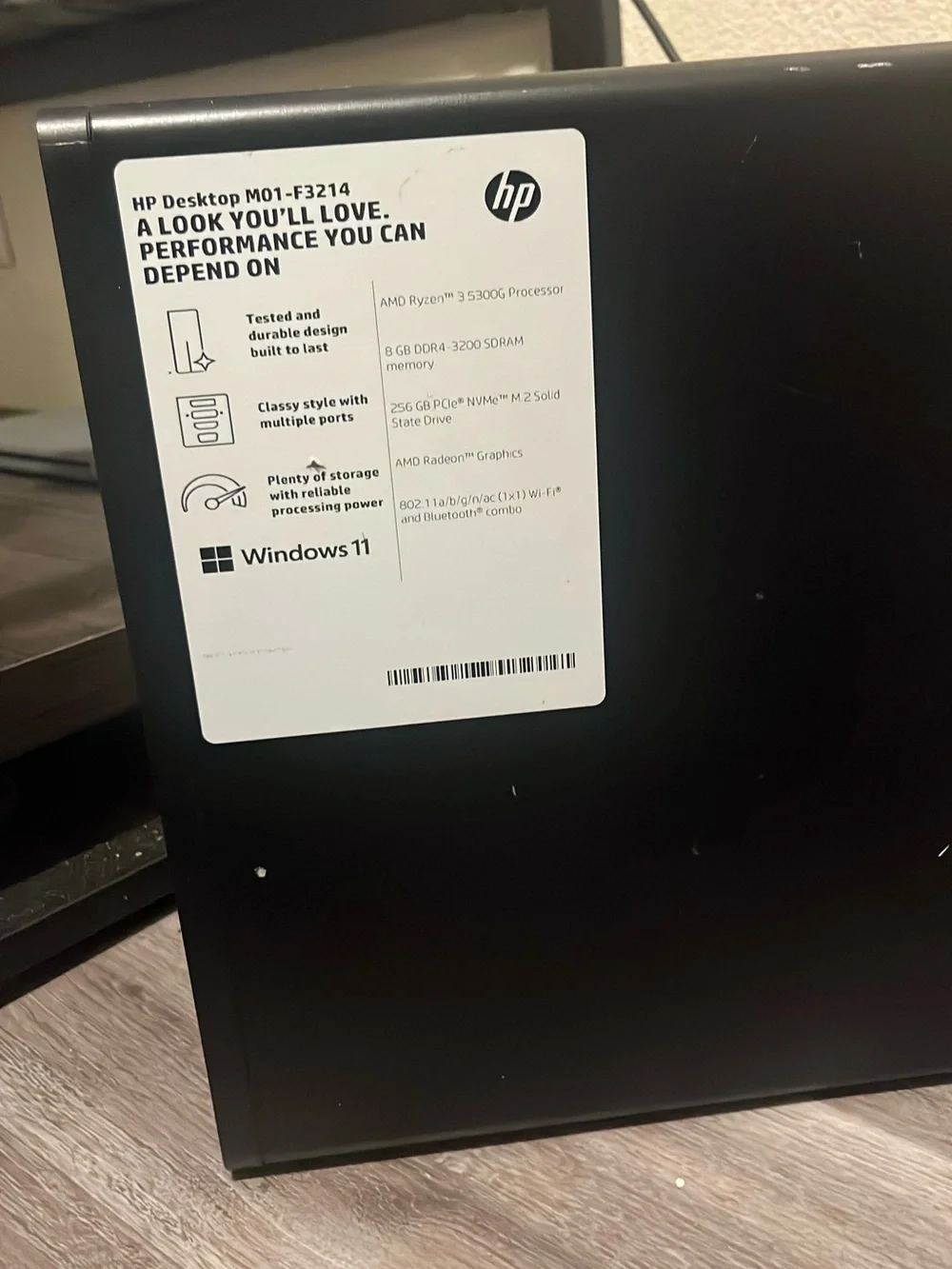 HP Black Mini-ITX PC Case with Vented Side Panel